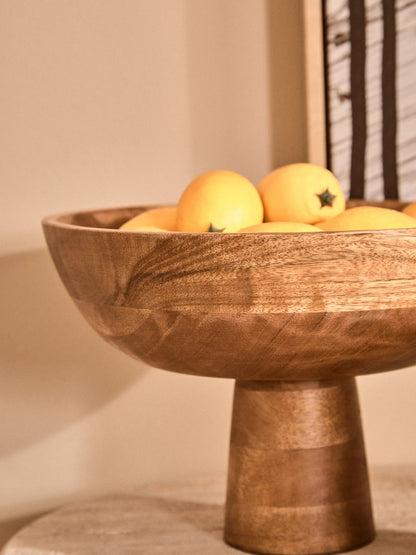 Cambridge Mango Wood Pedestal Fruit Bowl image 3