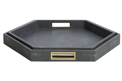 Illasi Set Hexagonal Blue Shagreen Tray image 2