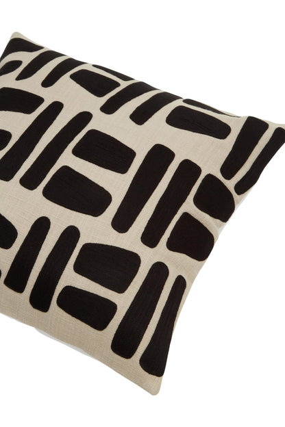 Welwora Ozella Natural Black Square Cushion