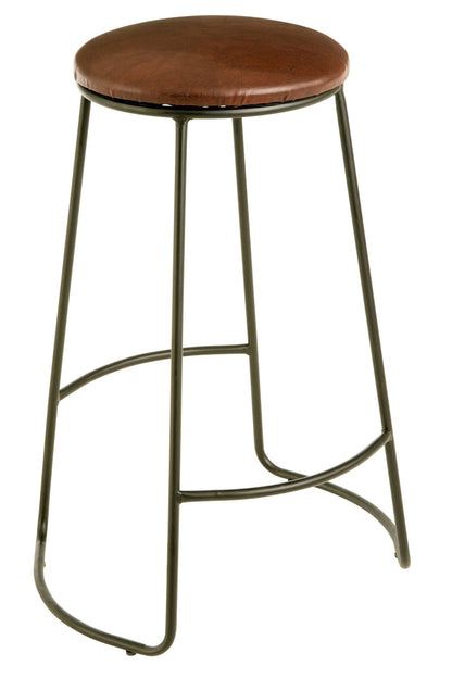 Worksop Faux Leather Bar Stool Metal Legs