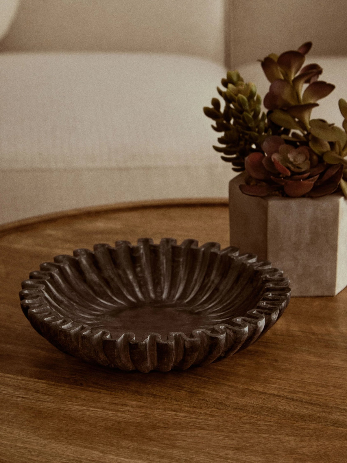Orquin Grey Marble Small Fluted Bowl image 4