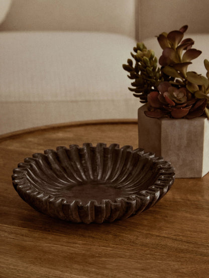Orquin Grey Marble Small Fluted Bowl image 4