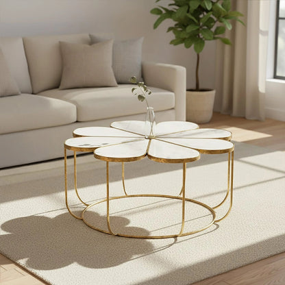 Shorehira Petal Coffee Marble Table image 10