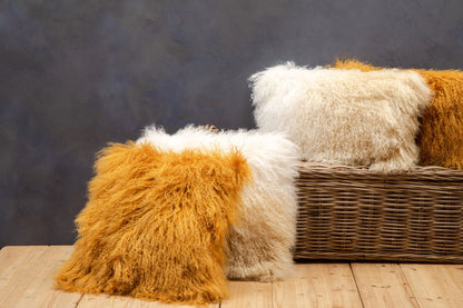 Arendira Mongolian Fur Natural Ombre Cushion image 2