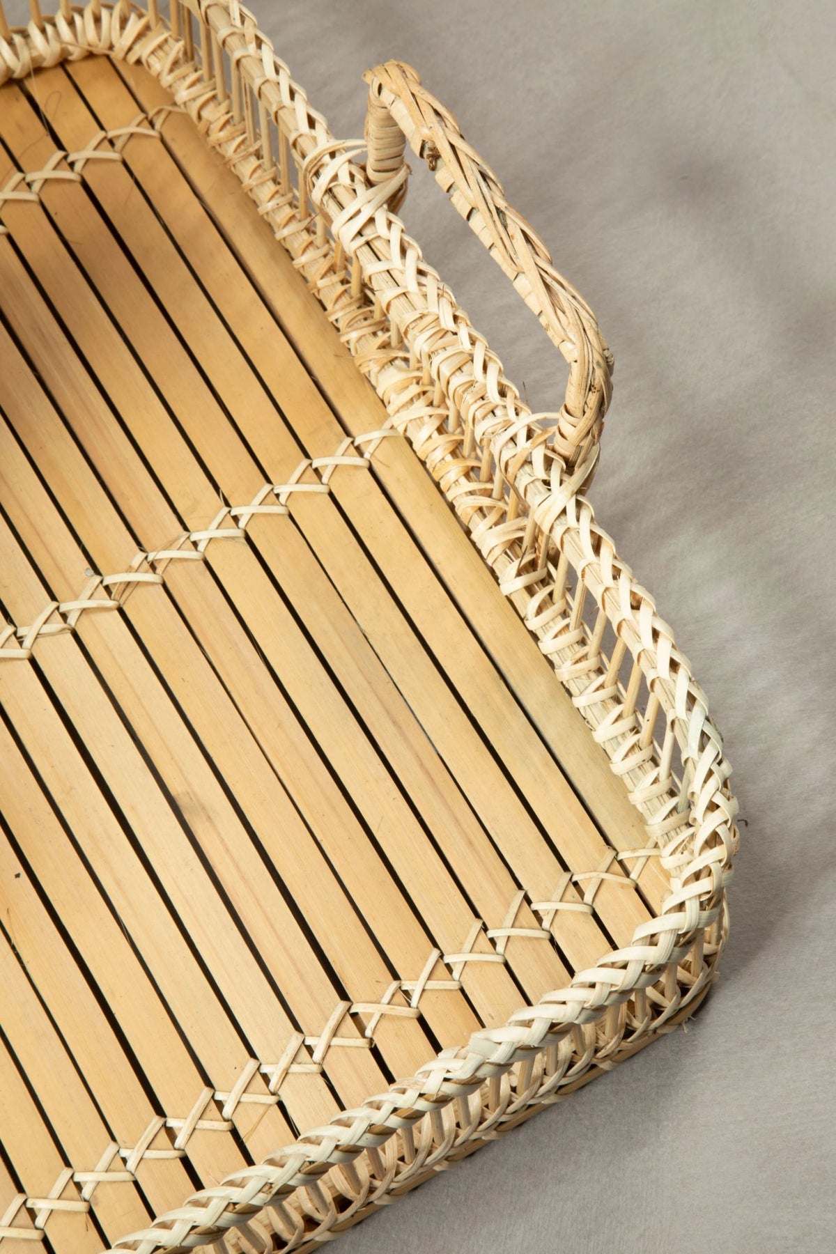 Foligno Rattan Bamboo Natural Rectangular Tray image 4