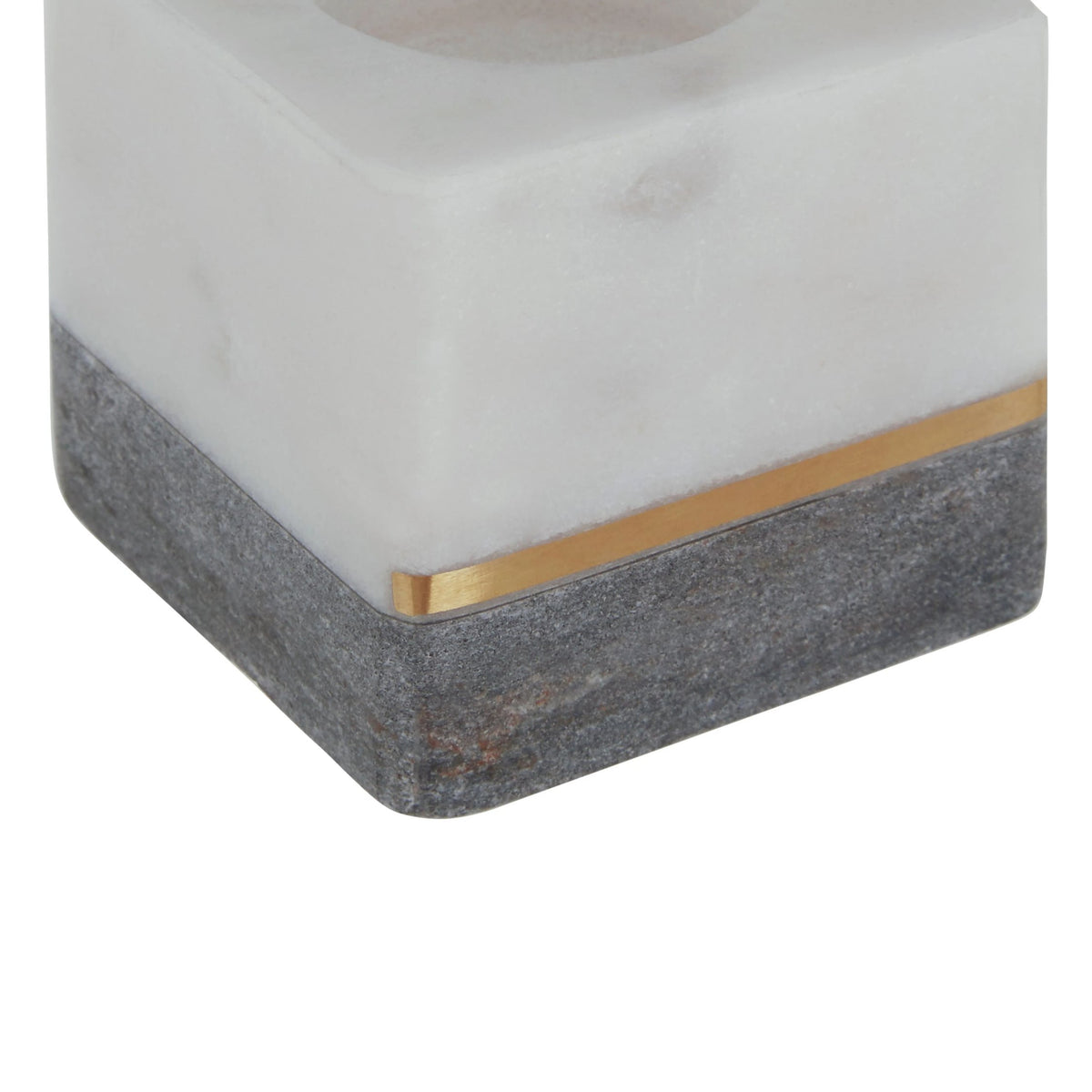 Lecco White Grey Marble Tealight Holder image 4