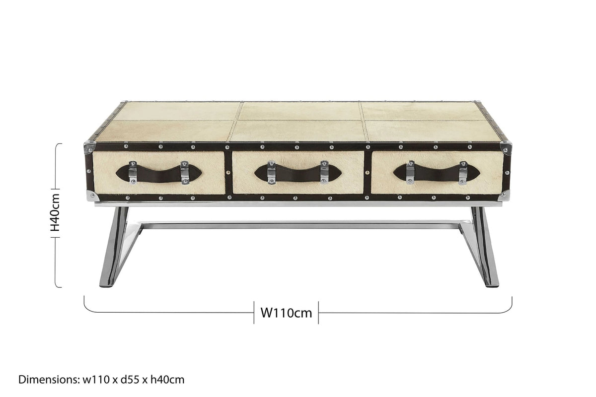 Alvar Natural Hair-on Leather Coffee Table image 5