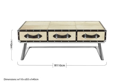 Alvar Natural Hair-on Leather Coffee Table image 5