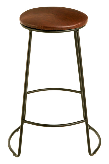Worksop Faux Leather Bar Stool Metal Legs