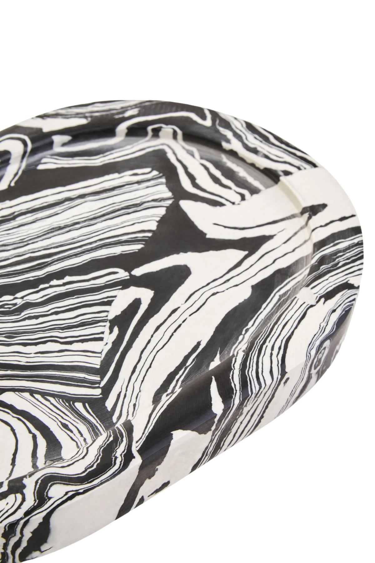 Vynquin Black White Marble Oval Tray image 18