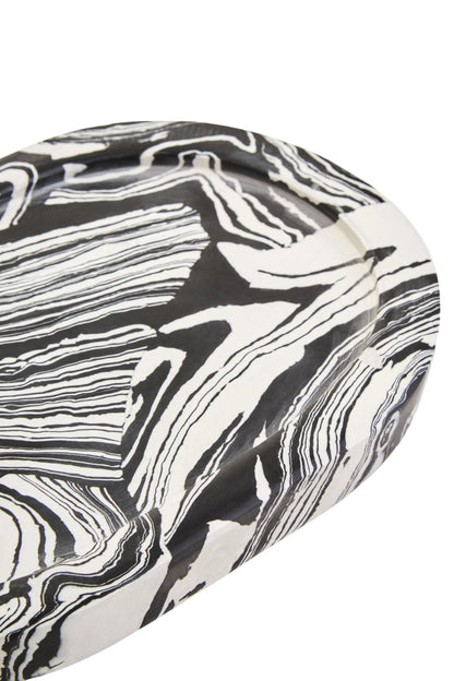 Vynquin Black White Marble Oval Tray image 18
