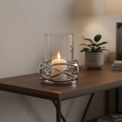 Crowbora Silver Small Twist Candle Holder image 8