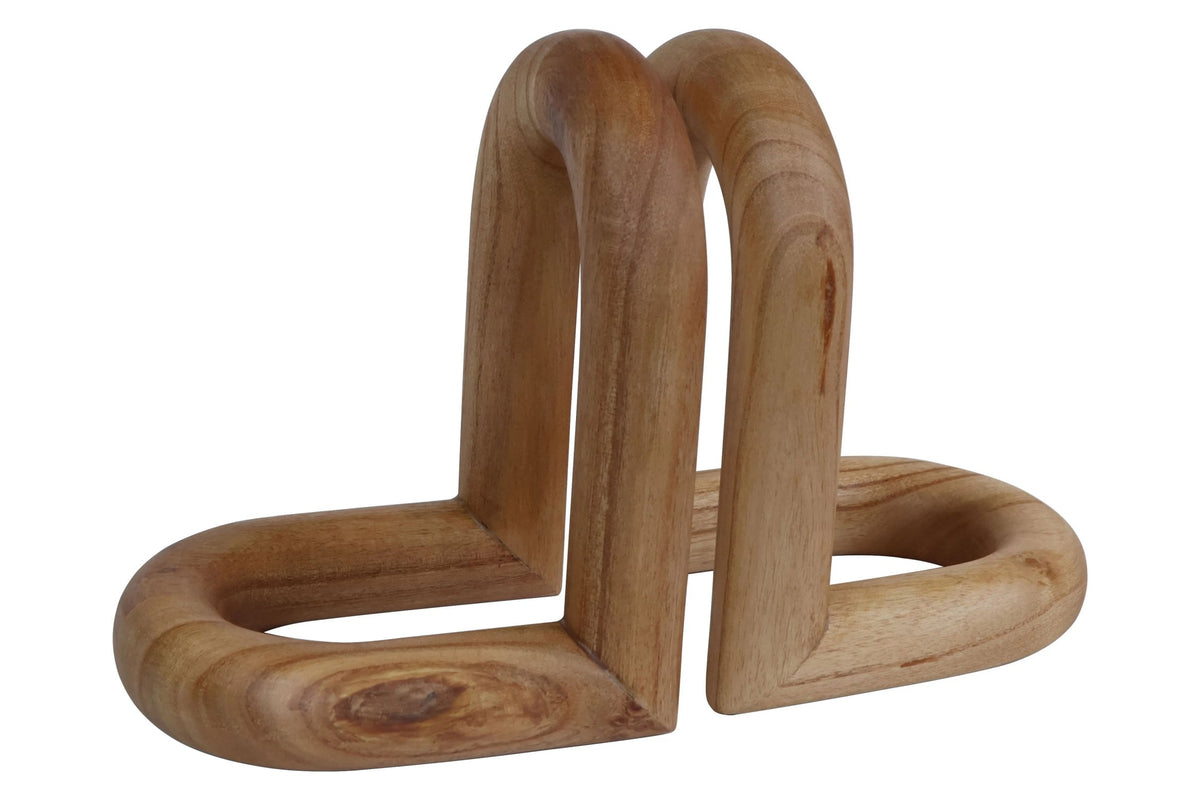 Rjukavik Natural Wood Set Bookends image 1