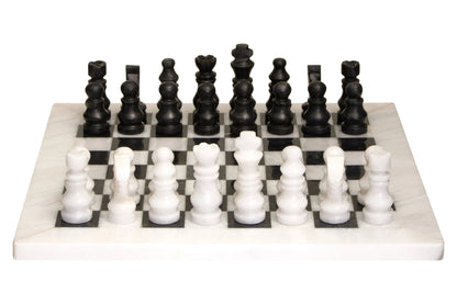 Ulvora White Black Marble Chess Set image 1