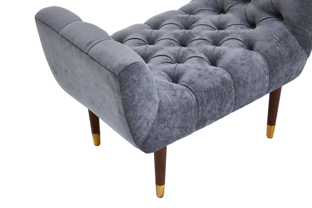Boden Grey Chenille Stool