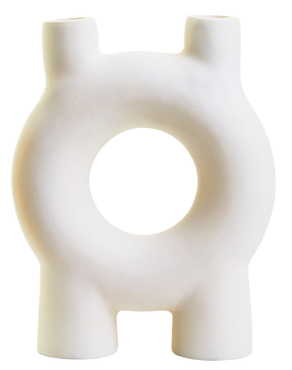 Randvik Small Cream Candle Holder – product view on white