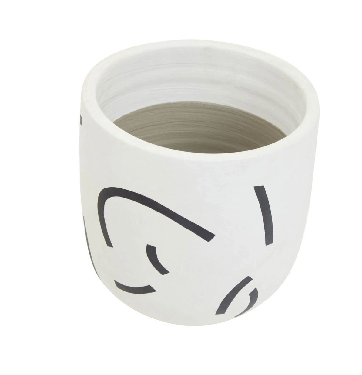 Ravyn Black White Earthenware Planter
